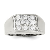 Sterling Silver Men's CZ Ring QR1283 - shirin-diamonds