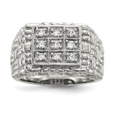 Sterling Silver Men's CZ Ring QR1284 - shirin-diamonds