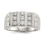Sterling Silver Men's CZ Ring QR1285 - shirin-diamonds