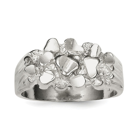 Sterling Silver Men's Nugget Ring QR129 - shirin-diamonds