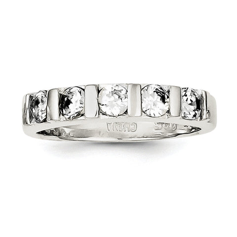 Sterling Silver CZ Ring QR1301 - shirin-diamonds
