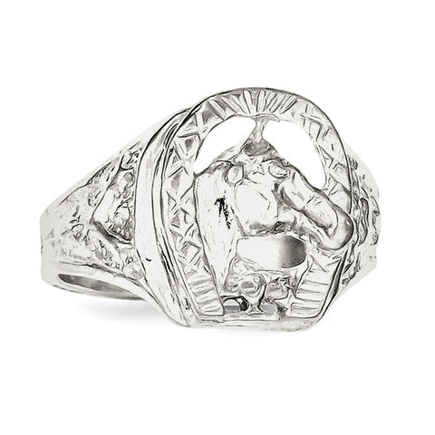 Sterling Silver Horseshoe Ring QR136 - shirin-diamonds