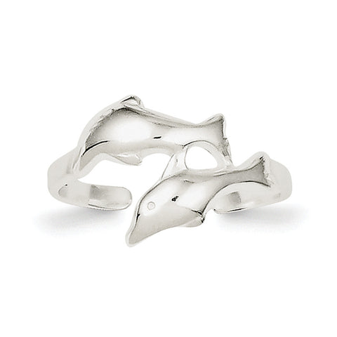Sterling Silver Dolphin Toe Ring QR1943 - shirin-diamonds