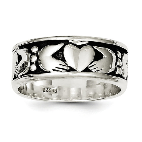 Sterling Silver Claddagh Design Ring QR1951 - shirin-diamonds