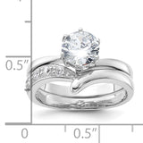Sterling Silver 2-piece CZ Wedding Ring QR2092