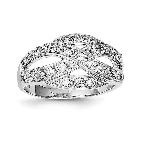 Sterling Silver CZ Ring QR2117 - shirin-diamonds