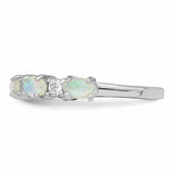 Sterling Silver Created Opal & CZ Ring QR2148