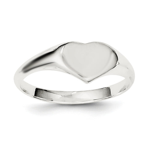 Sterling Silver Heart Signet Ring QR2433 - shirin-diamonds