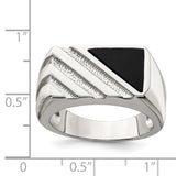 Sterling Silver Men's Onyx Ring QR2456