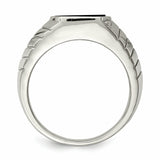 Sterling Silver Men's CZ & Onyx Ring QR2459