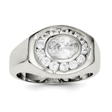 Sterling Silver Men's CZ Ring QR2464 - shirin-diamonds