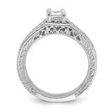 Sterling Silver 2-Piece CZ Wedding Set Ring QR2710