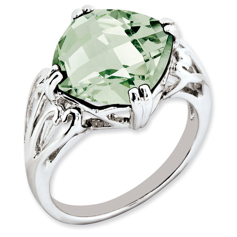 Sterling Silver Green Quartz Ring QR2951AG - shirin-diamonds