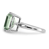 Sterling Silver Rhodium Green Quartz Ring QR2955AG