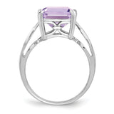 Sterling Silver Rhodium Pink Quartz Ring QR2955PQ