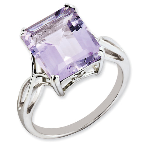 Sterling Silver Rhodium Pink Quartz Ring QR2955PQ - shirin-diamonds