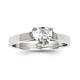 Sterling Silver Solitaire Heart CZ Ring - shirin-diamonds