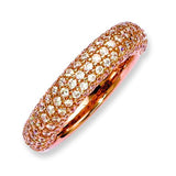 Sterling Silver Pav‚ Rose Gold-plated 113 Stone CZ Ring - shirin-diamonds