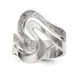 Sterling Silver Polished and Textured Swirl Ring - shirin-diamonds