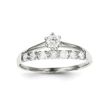 Sterling Silver Row and Solitaire CZ Ring - shirin-diamonds