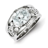 Sterling Silver Rhodium Plated CZ Ring - shirin-diamonds