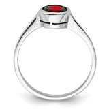 925 Sterling Silver Rhodium-plated Garnet Ring