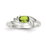 Sterling Silver Lime Green Oval CZ Ring - shirin-diamonds