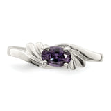 925 Sterling Silver Purple Oval Cubic Zirconia Ring