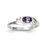 Sterling Silver Purple Oval CZ Ring - shirin-diamonds
