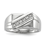 Sterling Silver Rhodium Plated Fancy CZ Ring - shirin-diamonds