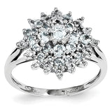 Sterling Silver Rhodium Aquamarine Ring - shirin-diamonds