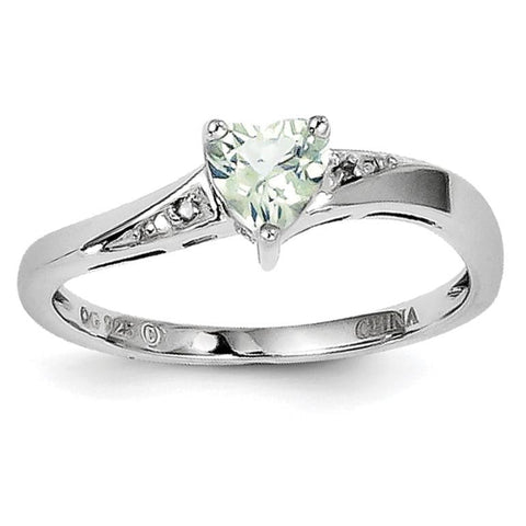 Sterling Silver Rhodium Green Quartz Diam. Ring - shirin-diamonds