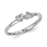 Sterling Silver Rhodium White Diam. Stackable Ring - shirin-diamonds