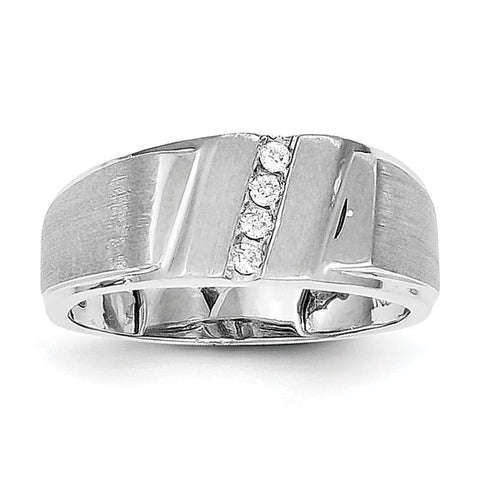 Sterling Silver Rhodium Plated Diamond Men's Ring - shirin-diamonds