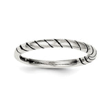 Sterling Silver Stackable Twist Ring - shirin-diamonds
