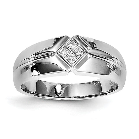 Sterling Silver Rhodium Diam. Men's Ring - shirin-diamonds