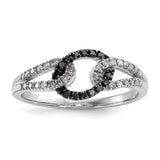 Sterling Silver Black & White Diamond Ring - shirin-diamonds