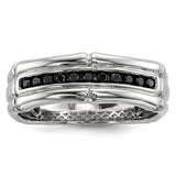 Sterling Silver Black Diamond Men's Ring - shirin-diamonds