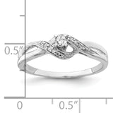 925 Sterling Silver Rhodium Diamond Promise Ring