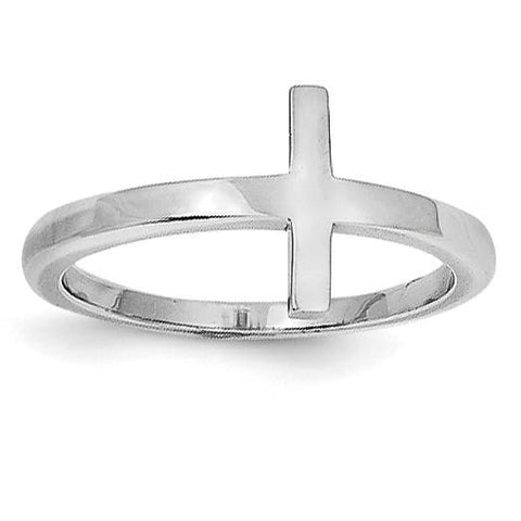 Sterling Silver Sideways Cross Ring - shirin-diamonds