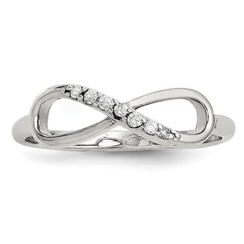 Sterling Silver with CZ Infinity Ring - shirin-diamonds