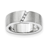 Sterling Silver Brushed CZ Ring - shirin-diamonds