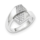 Sterling Silver Rhodium-plated w/CZ Ring - shirin-diamonds