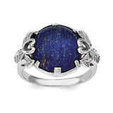 Sterling Silver Rhodium-plated w/Lapis Lazuli Ring - shirin-diamonds