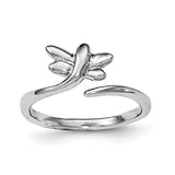 Sterling Silver Rhodium-plated Dragonfly Toe Ring - shirin-diamonds