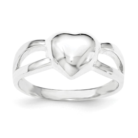 Sterling Silver Polished Heart Ring - shirin-diamonds