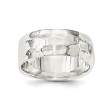 Sterling Silver Hammered Polished Ring - shirin-diamonds