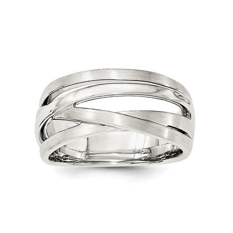 Sterling Silver Brushed Ring - shirin-diamonds