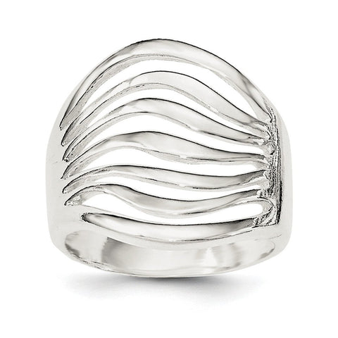 Sterling Silver Polished Wave Ring - shirin-diamonds