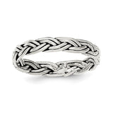 Sterling Silver Polished Weave 3.5mm Women's Ring - shirin-diamonds